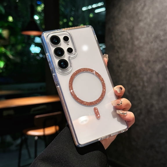 for Samsung Galaxy S25 Ultra Clear Case, [Support Wireless Charging] [Anti-Yellowing] [Military-Grade Drop Protection] Shockproof Bumper Transparent Slim Case for Samsung Galaxy S25 Ultra, Rosegold