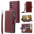thumbnail image 1 of for Samsung Galaxy S25 Ultra Crossbody Wallet Case Flip Stand PU Leather RFID Blocking Card Slots Shockproof Magnetic Closure Zipper Pocket with Detachable Hand Strap&Shoulder Strap Cover, Winered, 1 of 12