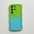 thumbnail image 1 of for Samsung Galaxy S25 Ultra Gradient Wavy Case, Cute Wave Frame Design Dual Colors Soft Silicone Rubber Shockproof Protective Phone Cover for Samsung Galaxy S25 Ultra Girls Women, Green/Blue, 1 of 7