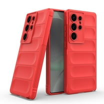 for Samsung Galaxy S25 Ultra Grip Case,[Silky Touch Premium Liquid Silicone][Camera Protection] [Soft Anti-Scratch Microfiber Lining],Slim Soft Shockproof Anti-Scratch Phone Case,Red