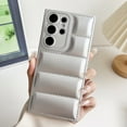 thumbnail image 1 of for Samsung Galaxy S25 Ultra Down Jacket Case, Fashion Shockproof Liquid Silicone Puffer Cover, Corners Portection Soft Flexible TPU Phone Case for Samsung Galaxy S25 Ultra, Silver, 1 of 11