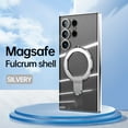 thumbnail image 1 of for Samsung Galaxy S25 Ultra Magnetic Clear Case with All-inclusive Camera Lens Film [Compatible with MagSafe] Shockproof Plating Anti-yellowing Transparent Ring Kickstand Slim Phone Case,Silver, 1 of 9
