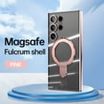 thumbnail image 1 of for Samsung Galaxy S25 Ultra Magnetic Clear Case with All-inclusive Camera Lens Film [Compatible with MagSafe] Shockproof Plating Anti-yellowing Transparent Ring Kickstand Slim Phone Case,Rosegold, 1 of 9