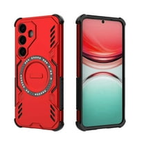 For Samsung Galaxy S25 Ultra Magnetic Phone Case,Military-Grade Drop Protection,Compatible with Mag-Safe,Heavy Duty Tough Rugged Shockproof Dropproof Grip Armored Slim Phone Case Cover,Red