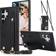 thumbnail image 1 of for Samsung Galaxy S25 Ultra (Not S25) Crossbody Wrist Strap Wallet Case with Cash Change Slot, Removable Adjustable Shoulder Lanyard PU Leather Cover for Samsung Galaxy S25 Ultra XK-Black, 1 of 16
