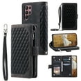 thumbnail image 1 of for Samsung Galaxy S25 Ultra PU Leather Crossbody Case Purse Zipper Pocket Magnetic Folio Card Slots Wallet Kickstand Elegant Case Shoulder Strap & Wrist Strap For Samsung Galaxy S25 Ultra,Black, 1 of 10