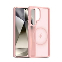 For Samsung Galaxy S25 Ultra Phone Case, Matte Magnetic,Support for Magsafe,Lightweight & Slim,Translucent Frosted Shockproof Protective Rugged Scratch-Resistant Phone Case Cover,Pink