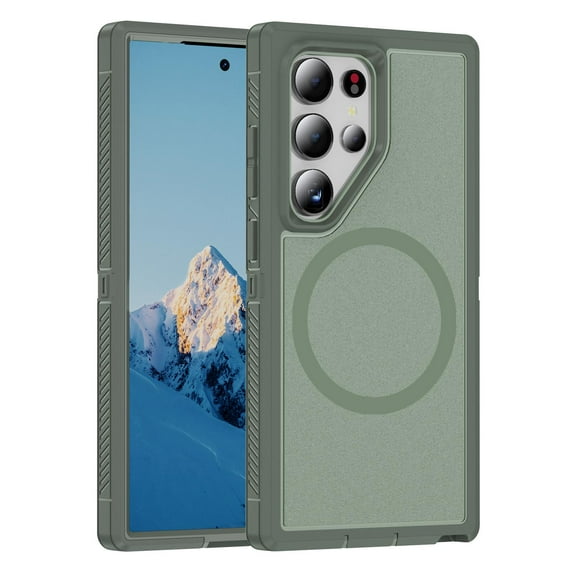 Samsung Galaxy S25 Ultra Phone Case, Phone case Samsung Galaxy S25 Ultra Magnetic Case [Compatible with MagSafe] Tough Rugged Matte Slim Shockproof Anti-Fingerprint Anti-Scratch Cover, Light Green