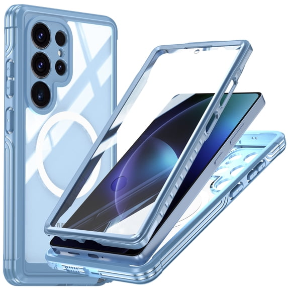 for Samsung Galaxy S25 Ultra Shockproof Dustproof Case, Compatible with MagSafe Heavy Duty/Military Grade/Rugged Protection Built in Screen Protector Phone Case for Samsung Galaxy S25 Ultra, Blue