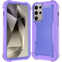 For Samsung Galaxy S25 Ultra Tough Hybrid Case - Shockproof 3-in-1 Armor Full-Body Protection PC   TPU Rubber Bumper Frame Cover, XPM Phone Case [Purple]