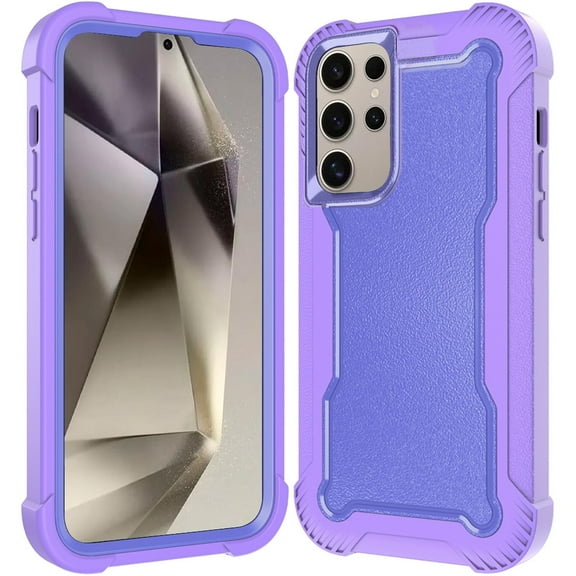 For Samsung Galaxy S25 Ultra Tough Hybrid Case - Shockproof 3-in-1 Armor Full-Body Protection PC + TPU Rubber Bumper Frame Cover, XPM Phone Case [Purple]