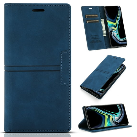 for Samsung Galaxy S25 Ultra Wallet Case Cover, Luxury Wallet Case with Card Holder Magnetic Clasp Kickstand PU Leather Folio Protective Phone Case for Samsung Galaxy S25 Ultra, Blue