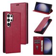 thumbnail image 1 of for Samsung Galaxy S25 Ultra Wallet Case with Credit Card Holder & Cash Pocket, Luxury PU Leather RFID Blocking Folio Flip Kickstand Magnetic Clasp Protective Phone case for Women Men,Red, 1 of 8