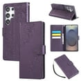 thumbnail image 1 of for Samsung Galaxy S25 Ultra Wallet Case with Credit Card Holder, Flower Pattern Flip PU Leather Stand Shockproof Protective Phone Cover for Galaxy S25 Ultra Magnetic Clasp Purse Case, Darkpurple, 1 of 8