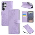 thumbnail image 1 of for Samsung Galaxy S25 Ultra Wallet Case with Credit Card Holder, Flower Pattern Flip PU Leather Stand Shockproof Protective Phone Cover for Samsung Galaxy S25 Ultra Magnetic Clasp Purse Case, Purple, 1 of 8