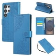 thumbnail image 1 of for Samsung Galaxy S25 Ultra Wallet Case with Credit Card Holder, Flower Pattern Flip PU Leather Stand Shockproof Protective Phone Cover for Samsung Galaxy S25 Ultra Magnetic Clasp Purse Case, Blue, 1 of 8