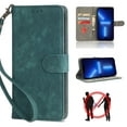 thumbnail image 1 of for Samsung Galaxy S25 Ultra Wallet Case with RFID Blocking Credit Card Holder, PU Leather Wrist Strap Flip Kickstand Shockproof Cover Women Men for Samsung Galaxy S25 Ultra, Green, 1 of 5