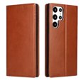 thumbnail image 1 of for Samsung Galaxy S25 Ultra Wallet Case with [RFID Blocking] Luxury PU Leather+Soft Inner Case Flip Folio Strong Magnetic Closure Protective Cover Credit Card Holder Kickstand Phone Case,Brown, 1 of 8