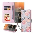thumbnail image 1 of For Samsung Galaxy S25 Ultra Wallet Case, Stylish Flowers Pattern PU Leather Cover with Wrist Strap & Card Slots, Kickstand Magnetic Closure Shockproof Slim Case for Women Girls, Pink Rose, 1 of 8