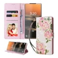 thumbnail image 1 of For Samsung Galaxy S25 Ultra Wallet Case, Stylish Flowers Pattern PU Leather Cover with Wrist Strap & Card Slots, Kickstand Magnetic Closure Shockproof Slim Case for Women Girls, Rose Flower, 1 of 8