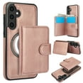 thumbnail image 1 of for Samsung Galaxy S25 Wallet Case, 2-in-1 Magnetic Detachable Card Holder, PU Leather + TPU Shockproof Kickstand Phone Cover, Magnetic Clasp Card Slots Back Case for Galaxy S25, Rosegold, 1 of 5