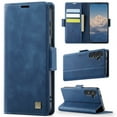 thumbnail image 1 of for Samsung Galaxy S25 Wallet Case with RFID Blocking, 3 Card Slots & Cash Pocket, Kickstand PU Leather Magnetic Closure Full Body Protective Flip Cover, Classic Design for Men and Women, Blue, 1 of 11