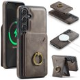 thumbnail image 1 of for Samsung Galaxy S25+ Wallet Case with Removable Card Holder, 360° Rotation Ring Kickstand RFID Blocking PU Leather Magnetic Clasp Shockproof Rugged Phone Case Cover for Women Men,Coffee, 1 of 10