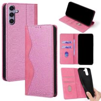 for Samsung Galaxy S25 Wallet Case, Women Girls PU Leather Flip Case [RFID Blocking] Credit Card Holder Folio Flip Magnetic Stand TPU Shockproof Protective Cover for Samsung Galaxy S25 - Pink
