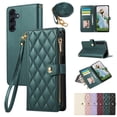 thumbnail image 1 of for Samsung Galaxy S25 Wallet Case with Zipper Pocket Card Holder & Crossbody Lanyard Strap & Wrist Strap, Flip Stand PU Leather Magnetic Folio Purse Case for Samsung Galaxy S25, Green, 1 of 8