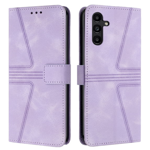 for Samsung Galaxy S25 Wallet Flip Case with 2 Lanyard, Vintage Premium PU Leather Card Slots Kickstand Magnetic 360 Protection Case Cover for Samsung Galaxy S25 Men Women, Purple