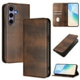 thumbnail image 1 of for Samsung Galaxy S25 Wallet Rugged Case, Premium PU Leather RFID Blocking Card Slots Kickstand Classic Full Body Protection Magnetic Function Durable Phone Cover for S25, Brown, 1 of 9