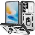 thumbnail image 1 of for Samsung Galaxy S26+ 3-in-1 Phone Case with Slide Camera Cover, Build in 360° Rotating Ring Stand, Military Grade Protective Shockproof Heavy Duty Phone Case for Samsung Galaxy S26+,A, 1 of 9