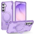 thumbnail image 1 of For Samsung Galaxy S26 + 5G Case (Compatible With MagSafe)  With Invisible Magnetic Metal Kickstand Ring Holder Four Corner Airbag Anti Fall Protective Cover,Purple,For Galaxy S26+ (5G), 1 of 7