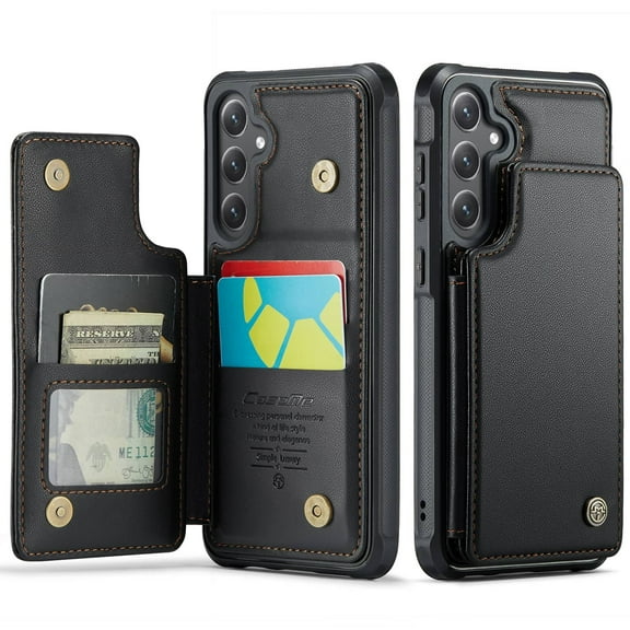 For Samsung Galaxy S26 Case with Card Holder, Wallet Case for Women Men with RFID Blocking, Durable Leather Kickstand Magnetic Clasp Shockproof Phone Case