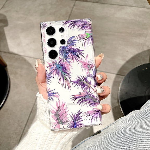 for Samsung Galaxy S26 Flower Case, Luxury Floral Pattern Clear Shockproof [Hard PC Back Soft TPU Edge] Ultra Slim Anti-Scratch Phone Cover for Girls Women Samsung Galaxy S26, B