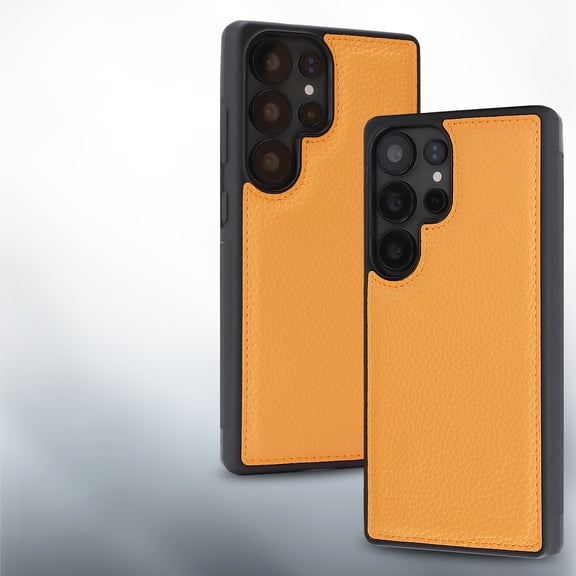 For Samsung Galaxy S26 Phone Case,Unique Durable Lychee Pattern PU Leather Back,Simple Ultra Slim Anti-Scratch Protection,Shokcproof Anti-fall Thin Fit Phone Case Cover,Orange