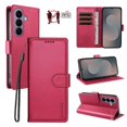 thumbnail image 1 of For Samsung Galaxy S26 Plus 5G 6.7inch Phone Case Wallet, RFID Blocking Magnetic Buckle Flip Leather TPU Cover with Card Holder Wrist Strap Shockproof Phone Case,Red,For Galaxy S26 Plus 5G, 1 of 9