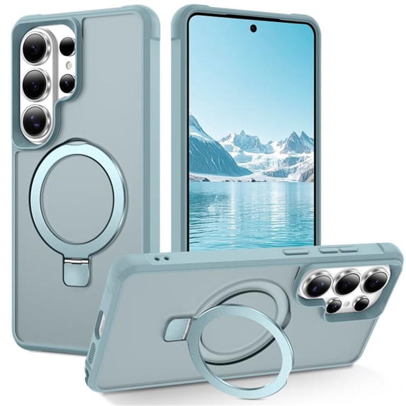 For Samsung Galaxy S26 Ultra 5G Case (Compatible With MagSafe) With Invisible Magnetic Metal Kickstand O-Ring Holder Military-Grade Shockproof Phone Case,Blue,For Galaxy S26 Ultra 5G