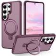 thumbnail image 1 of For Samsung Galaxy S26 Ultra 5G Case (Compatible With MagSafe)  With Invisible Magnetic Metal Kickstand O-Ring Holder Military-Grade Shockproof Phone Case,Wine red,For Galaxy S26 Ultra 5G, 1 of 9