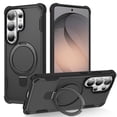 thumbnail image 1 of For Samsung Galaxy S26 Ultra 5G (Compatible With MagSafe)  With Invisible Magnetic Metal Kickstand Ring Holder Four Corner Airbag Anti Fall Protective Cover,Black,For Galaxy S26 Ultra 5G, 1 of 7