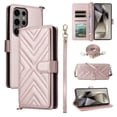 thumbnail image 1 of For Samsung Galaxy S26 Ultra 5G  Diamond Pattern PU Leather Wallet Case Magnetic Flip Cover Multi-Card Slots Pocket Kickstand With Detachable Shoulder Strap And Wrist Strap,Pink, 1 of 7