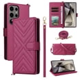 thumbnail image 1 of For Samsung Galaxy S26 Ultra 5G  Diamond Pattern PU Leather Wallet Case Magnetic Flip Cover Multi-Card Slots Pocket Kickstand With Detachable Shoulder Strap And Wrist Strap,Wine red, 1 of 10