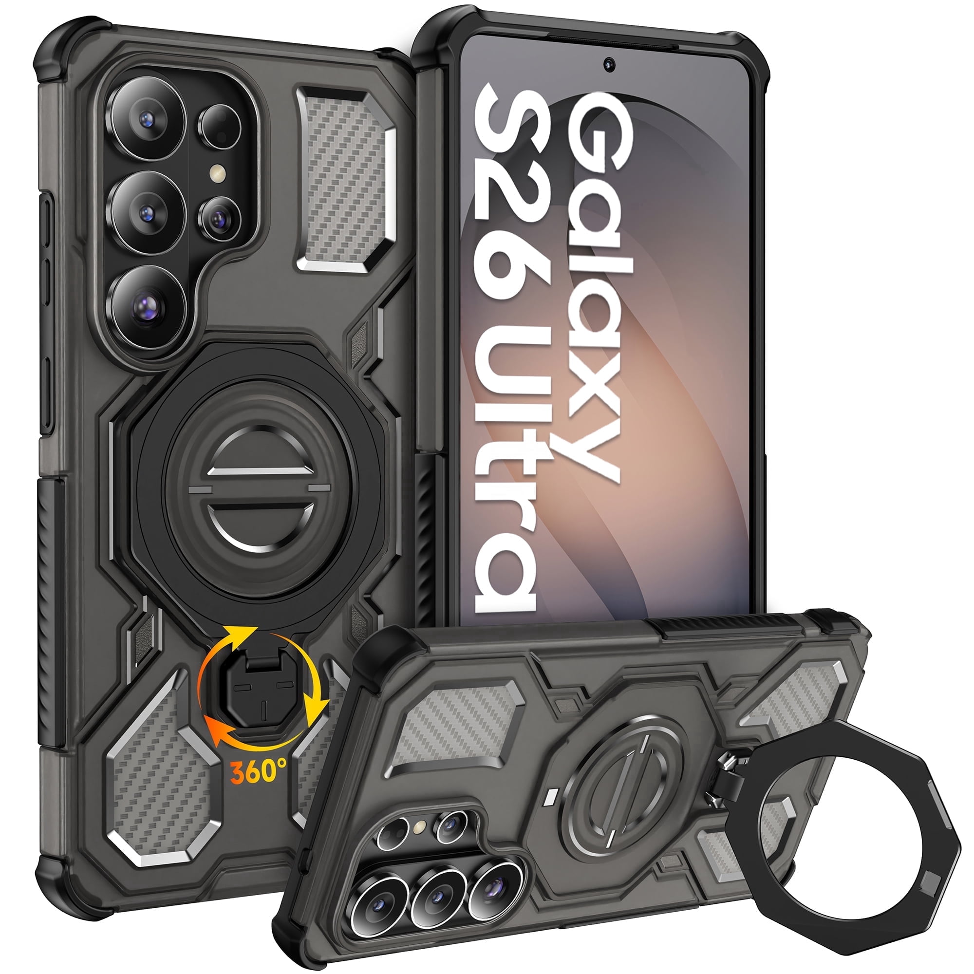 Samsung Galaxy S26 Ultra Case, [360 Spin Magnetic Stand] [Compatible