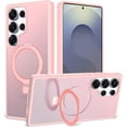thumbnail image 1 of Samsung Galaxy S26 Ultra Case with Ring Kickstand - MagSafe Compatible, Translucent Matte Slim Shockproof Cover, Military Grade Drop Protection - Pink, 1 of 7
