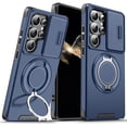 thumbnail image 1 of for Samsung Galaxy S26 Ultra Case with Slide Camera Cover and Rotating Kickstand Ring, Slim Magnetic Shockproof Accessories Phone Case,Blue,For Galaxy S26 Ultra 5G, 1 of 7
