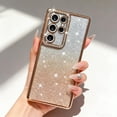 thumbnail image 1 of for Samsung Galaxy S26 Ultra Magnetic Case Compatible with Mag-Safe, Clear Back + Glitter Bling Paper Plating Edge Phone Case Camera Lens Protector Back Cover for Samsung Galaxy S26 Ultra, Gold, 1 of 8