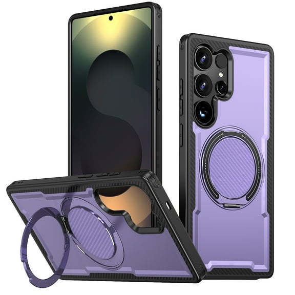 for Samsung Galaxy S26 Ultra Magnetic Case with Invisible Ring Kickstand Phone Case, [Compatible with Mag-Safe] [Secure Ring Grip] Rugged Shockproof Cover for Samsung Galaxy S26 Ultra, Purple