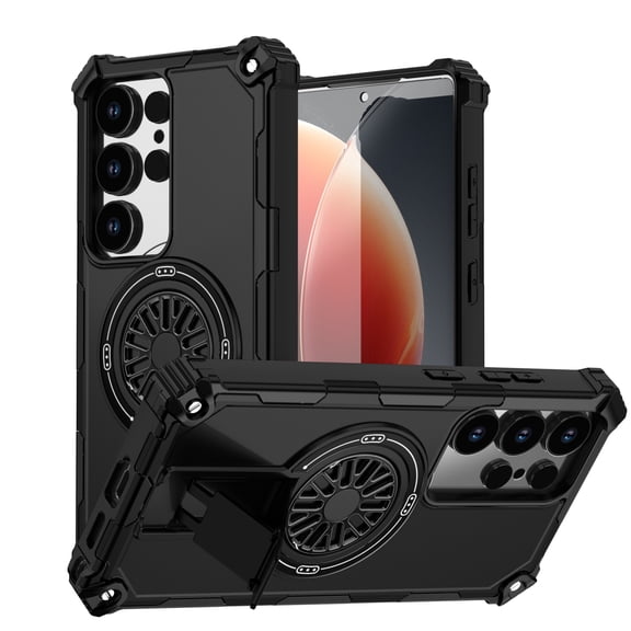 for Samsung Galaxy S26 Ultra Phone Case, [Built-in Strong Magnet] [Built-in Invisible Stand] [Heavy Duty Drop Protection] Shockproof Rugged Protective Magnetic Cover, for Galaxy S26 Ultra, Black