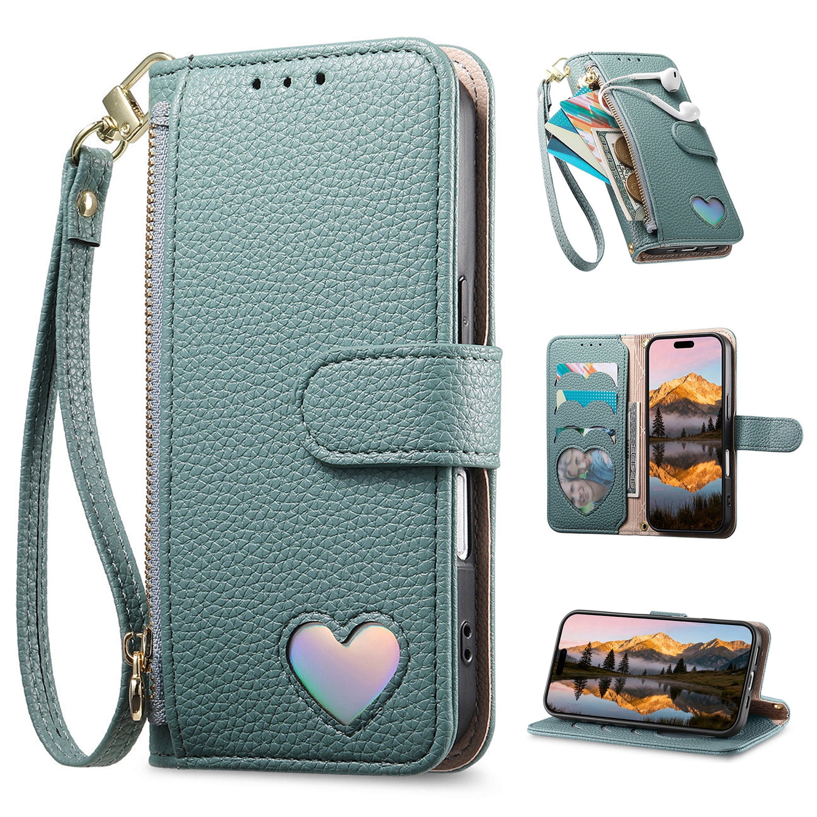 for Samsung Galaxy S26 Wallet Case,Built-in Card Holder Zipper Pocket ...