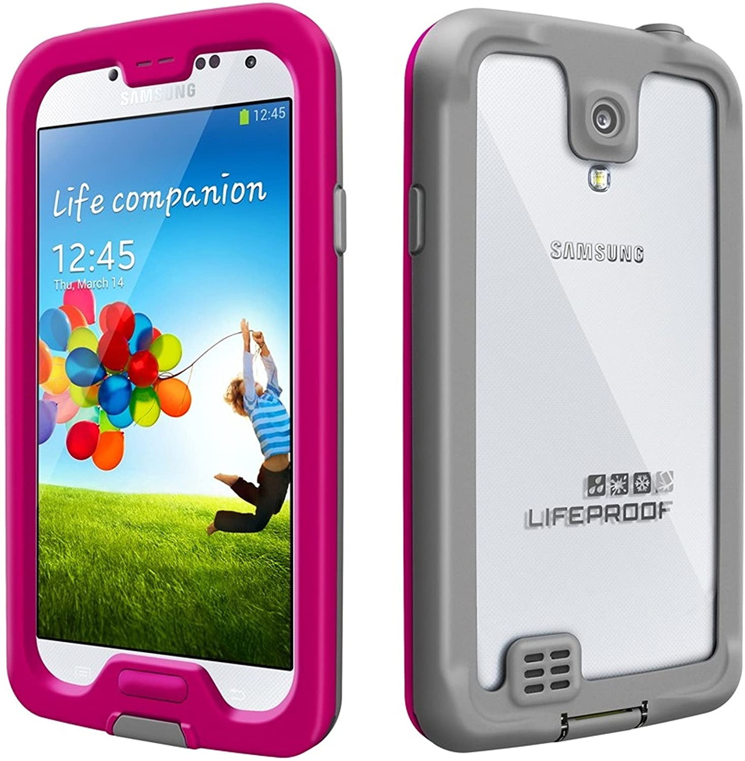 Samsung Galaxy S4 LifeProof Nuud WaterProof Cell Phone Case Magenta Gray